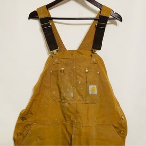 Carhartt Mens Brown Overalls Size 46 X 30